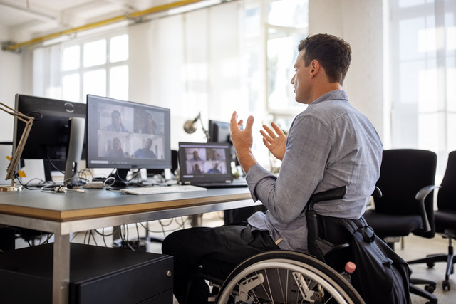 Man on a wheelchair