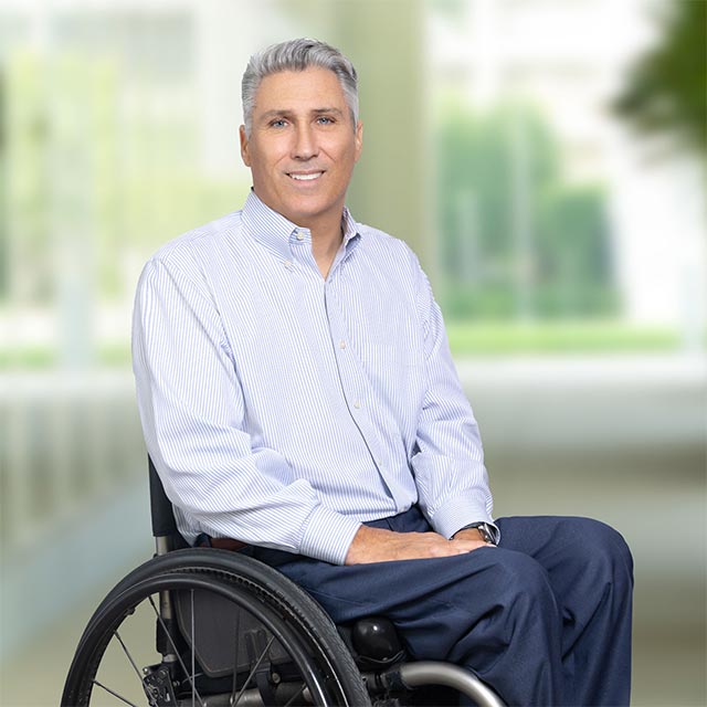 Man on a wheelchair