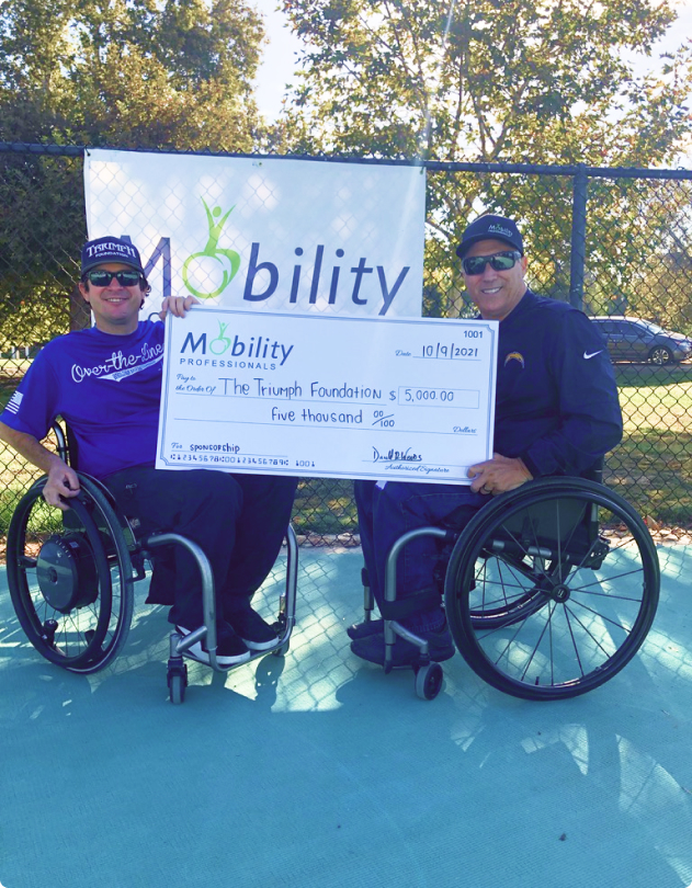People in wheelchairs have fun
